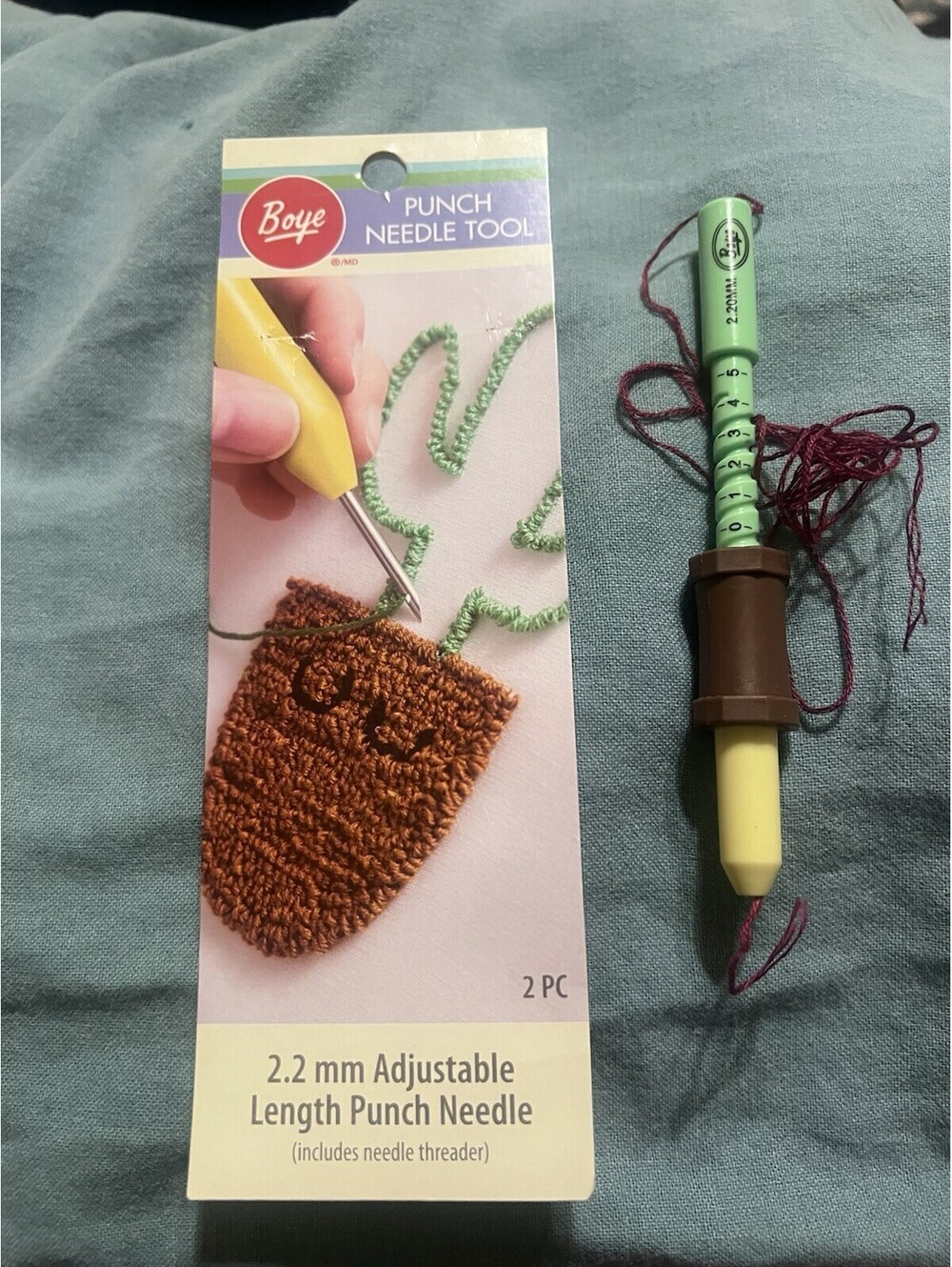 Boye 2.2mm Adjustable Length Punch Needle Tool Embroidery Rug Hooking Used